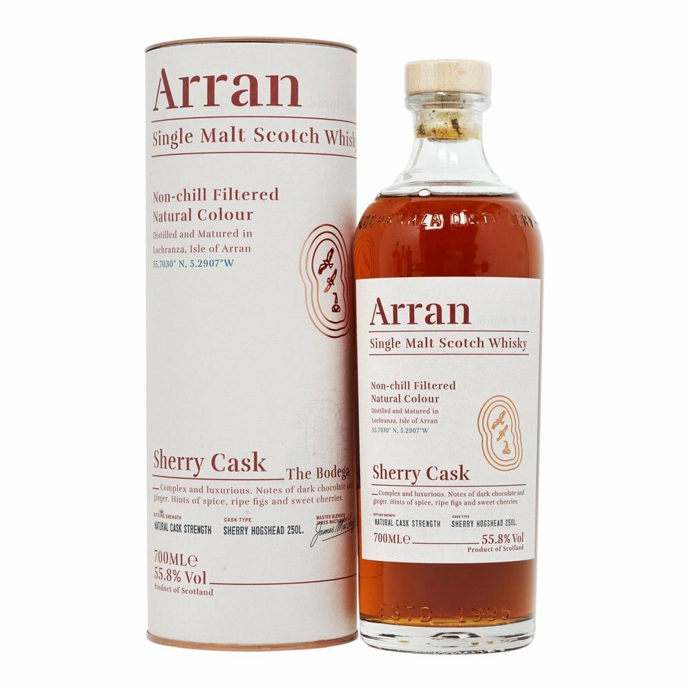 A Bottle Of Arran Single Malt Scotch Whisky In Sherry Cask
